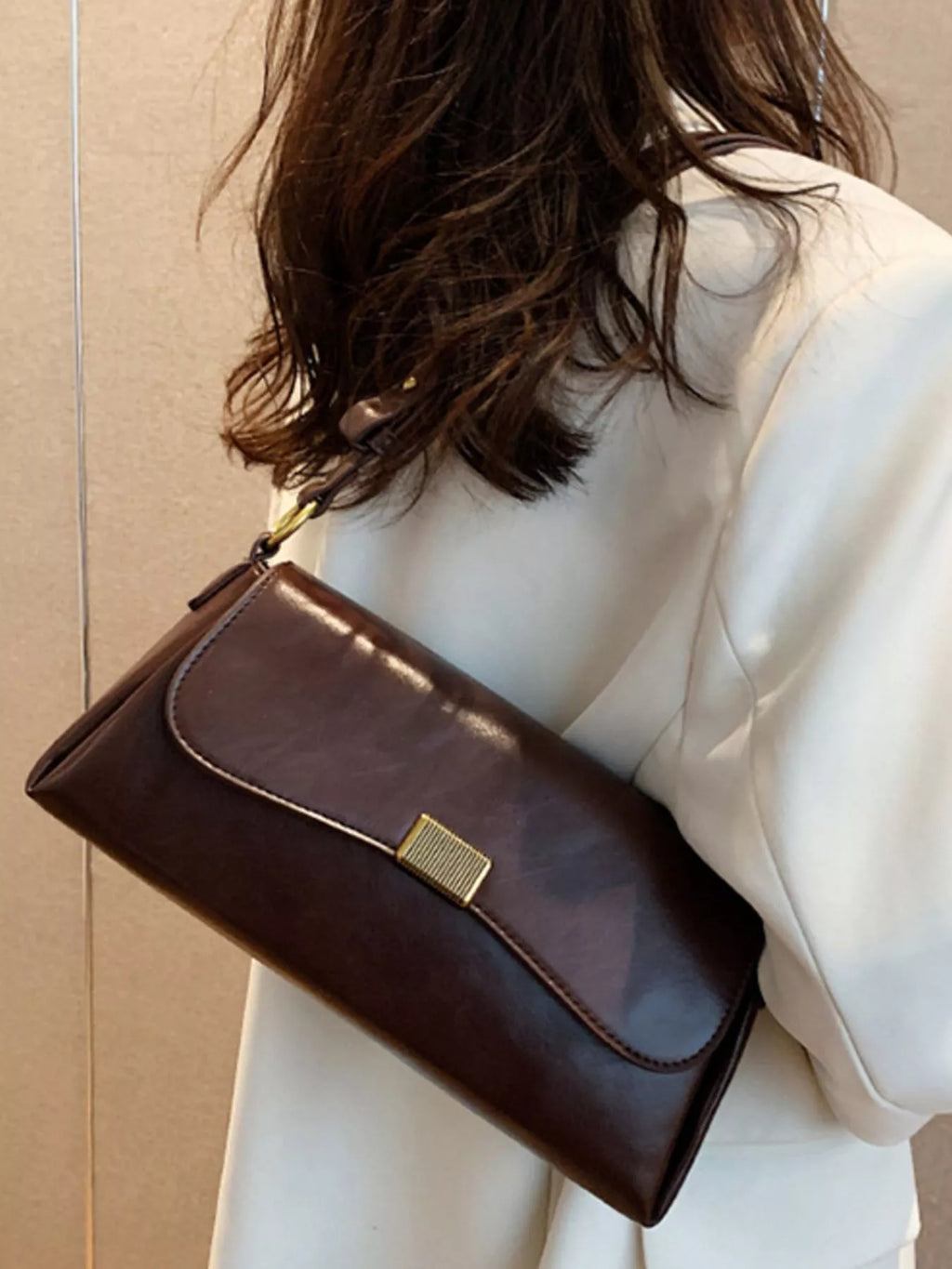 Leather Flap Shoulder Bag