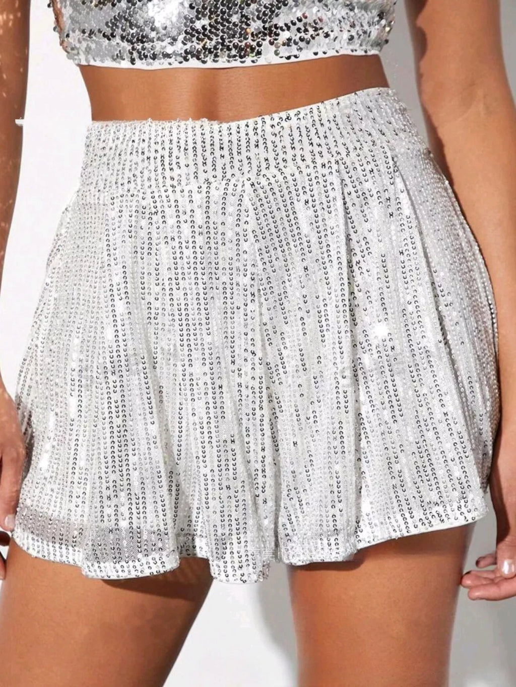 Sequin High Waist Shorts