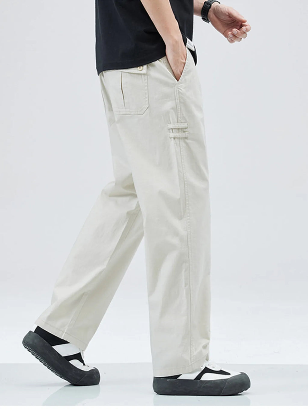 Men's Full Size Casual Loose Fit Straight Leg Pants Plus Size