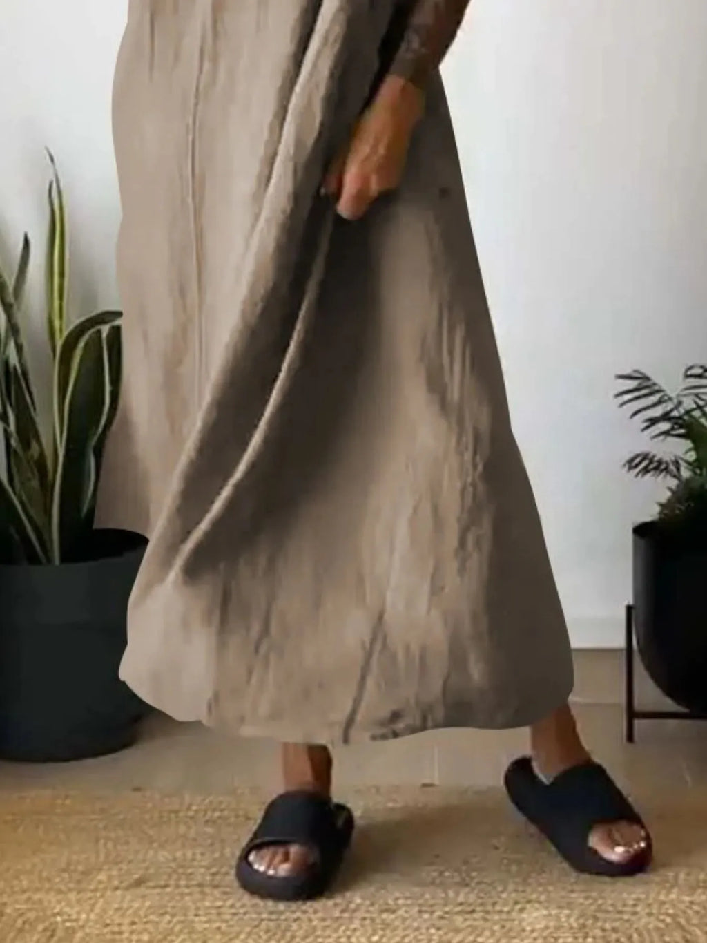 Full Size Ruched Cami Maxi Dress with Pockets Plus Size