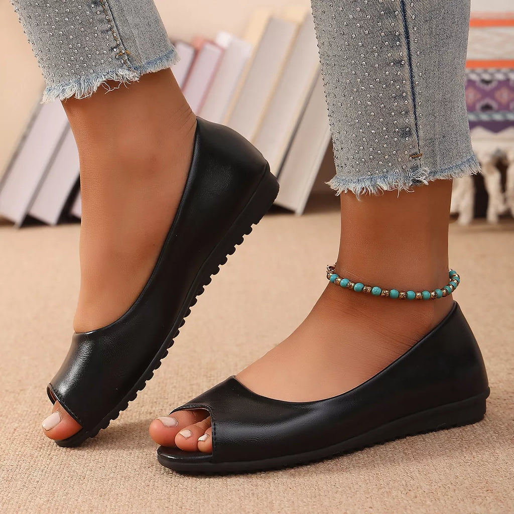 Peep Toe Flats Sandals