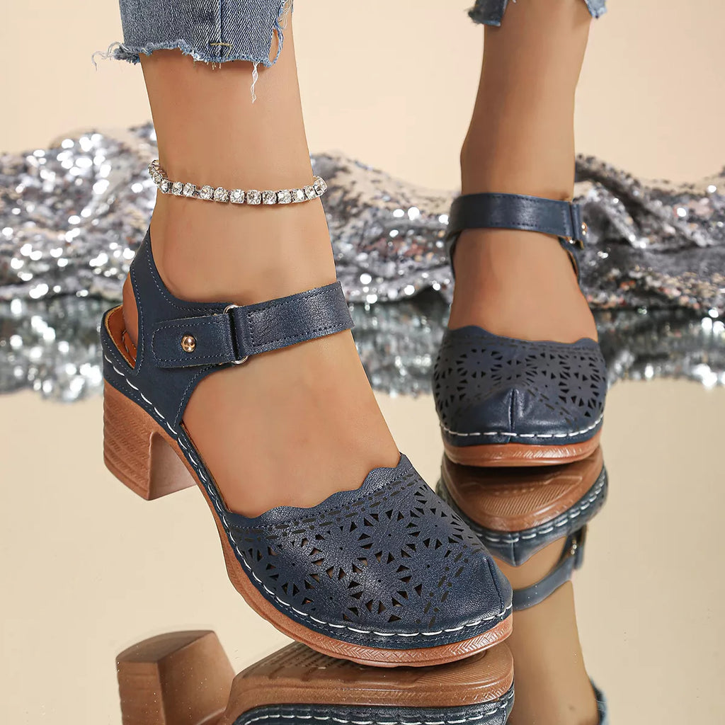 Round Toe Block Heels Sandals