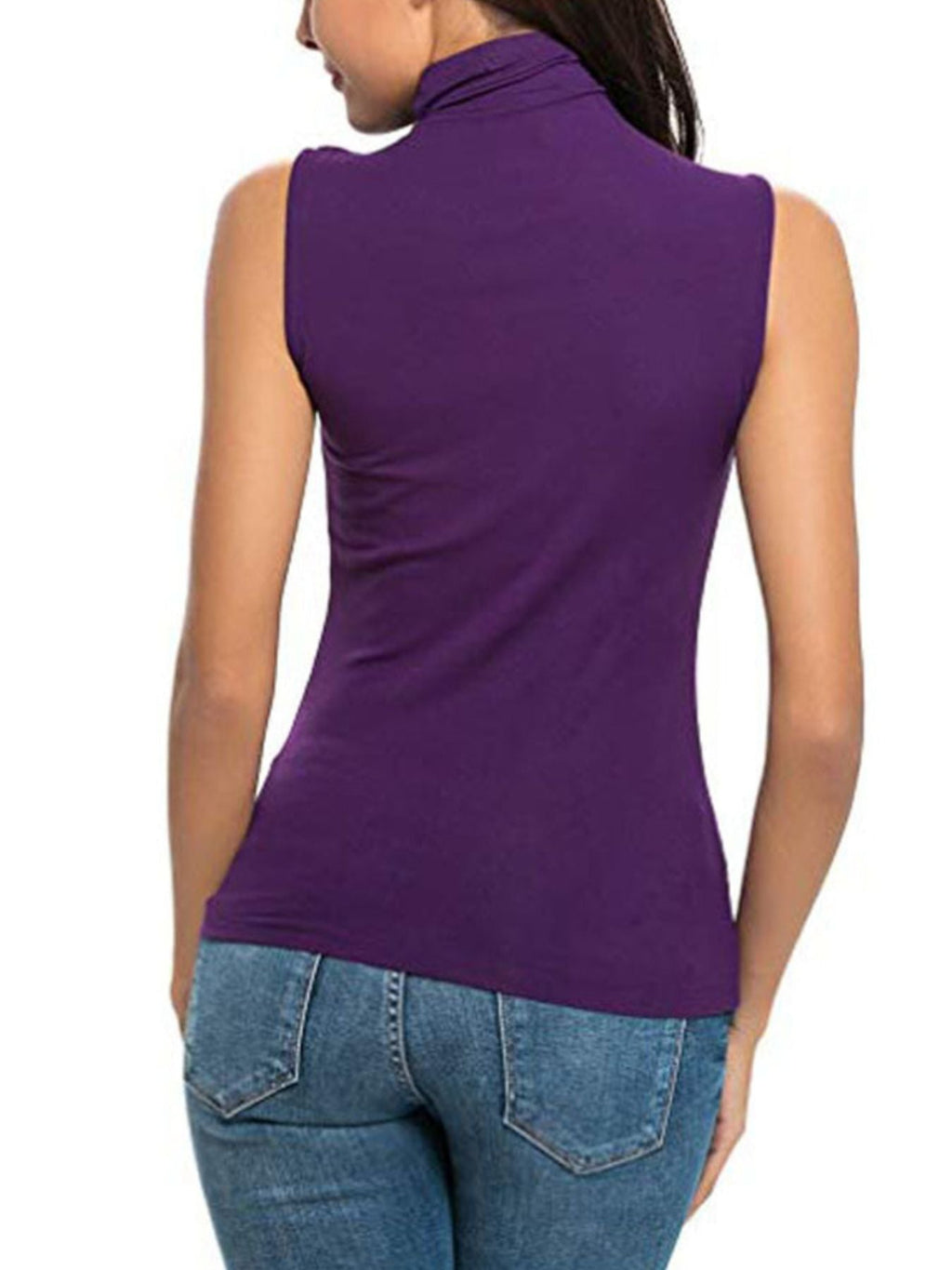 Sleeveless Turtleneck Slim Fit T-Shirt