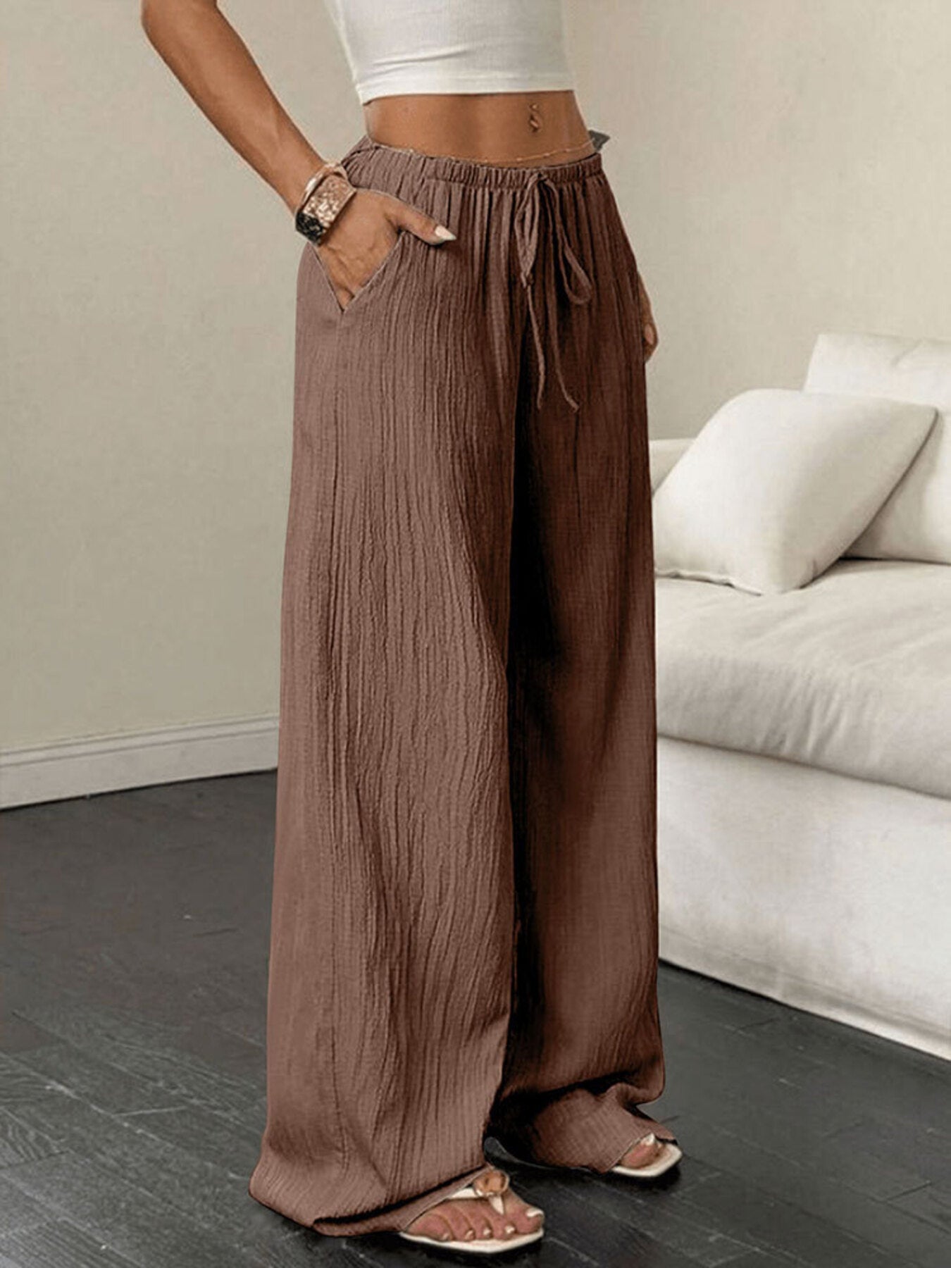 Tied Wide Leg Pants