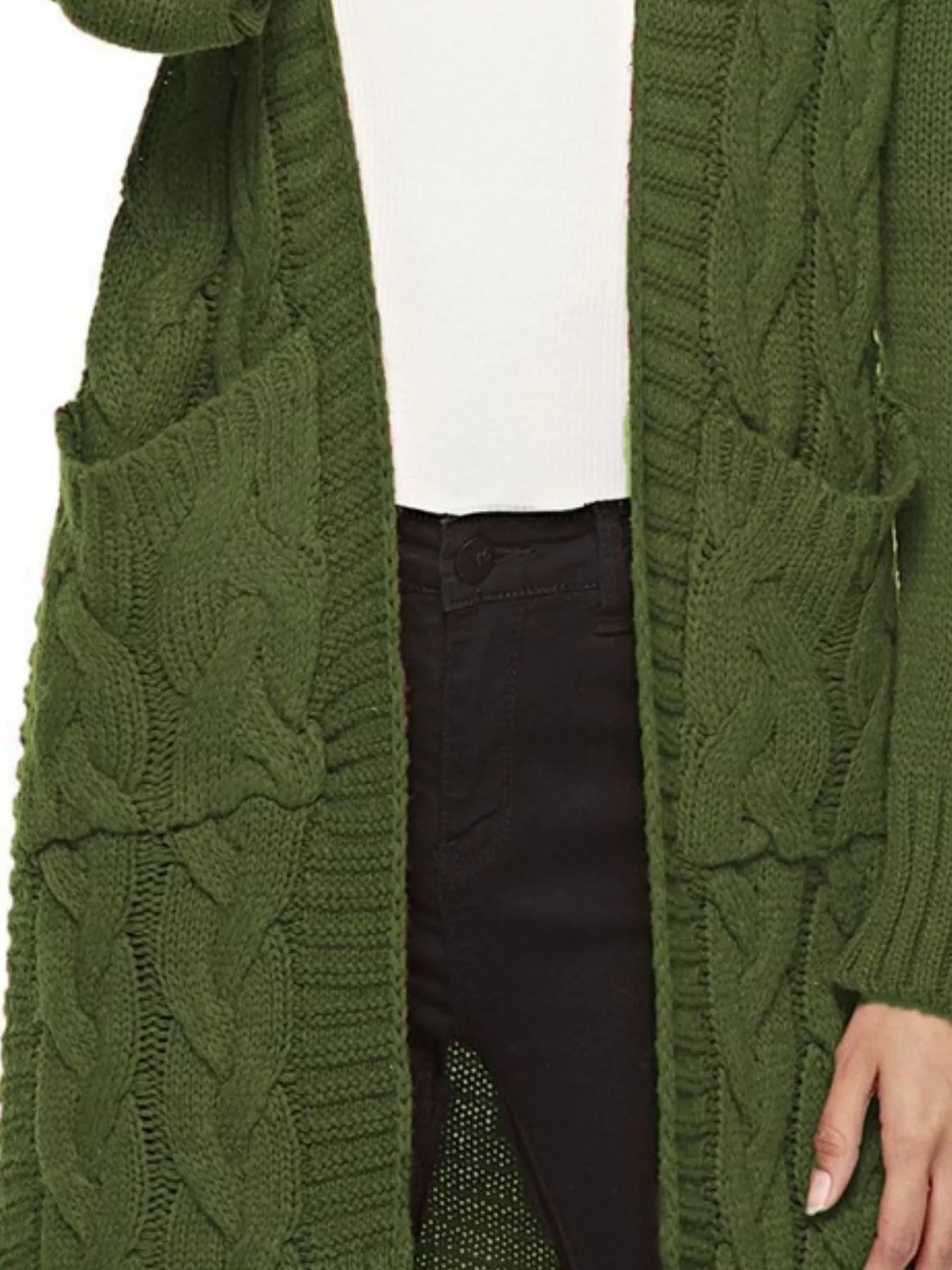 Full Size Chunky Knit Open Front Cardigan Plus Size