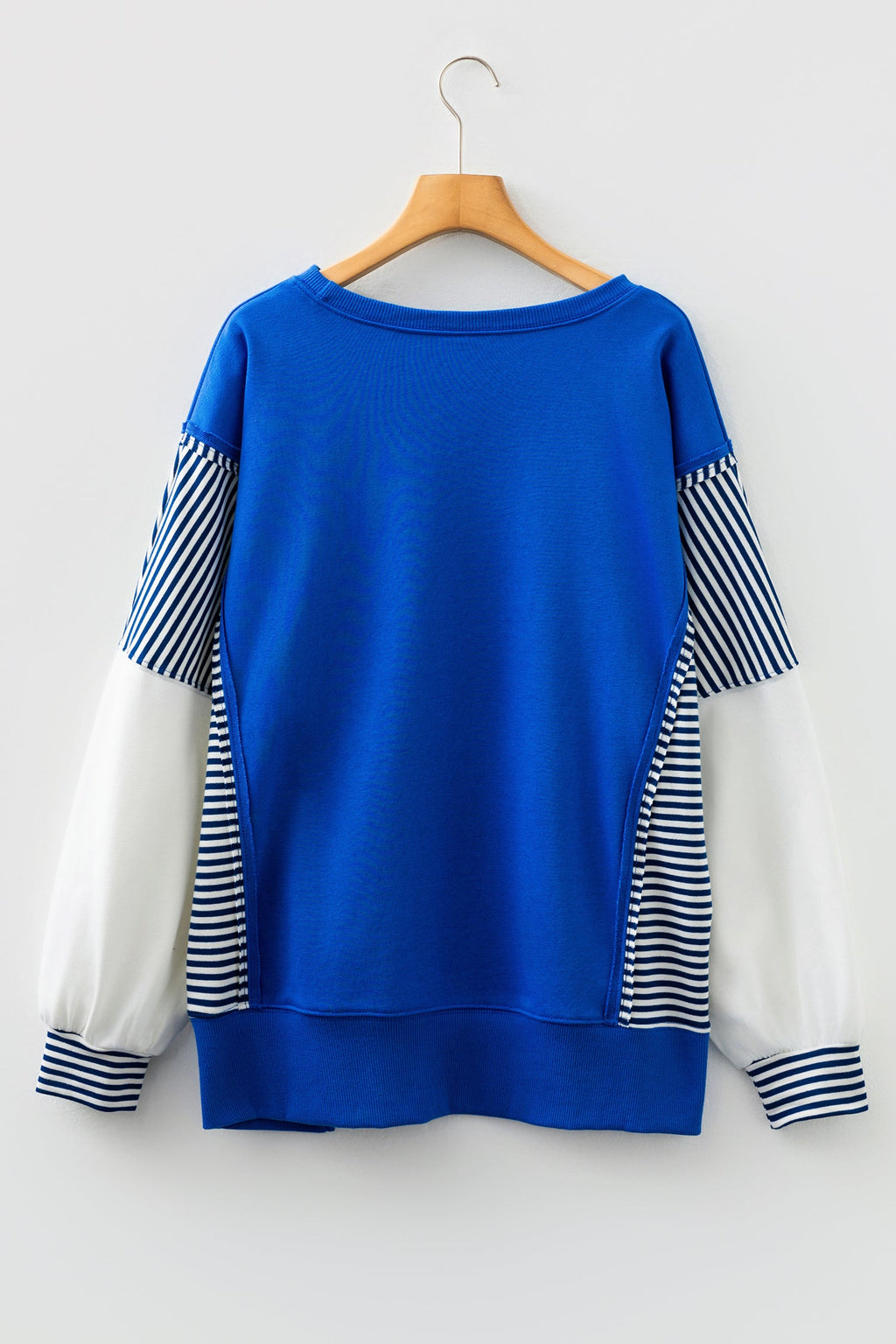 Stripe Leopard Patchwork Long Sleeve Sweatshirt