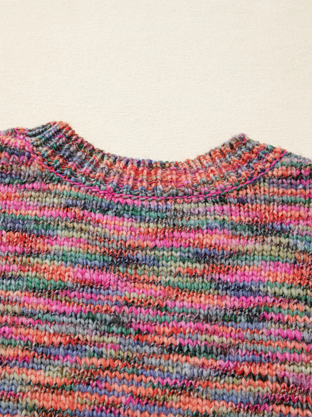 Space Dye Yarn Crew Neck Sweater