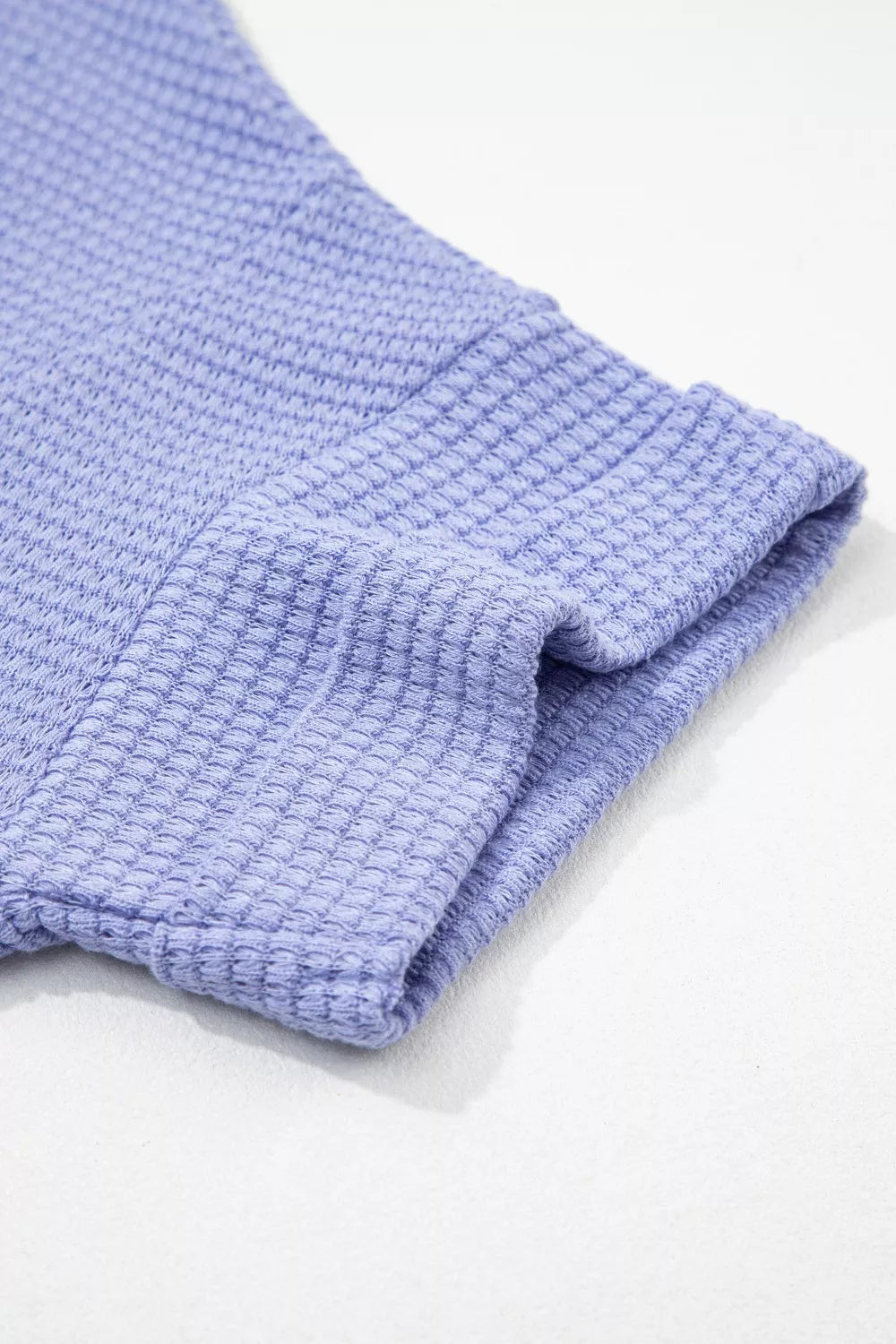 V Neck Short Sleeve Plus Size Waffle Knit Top