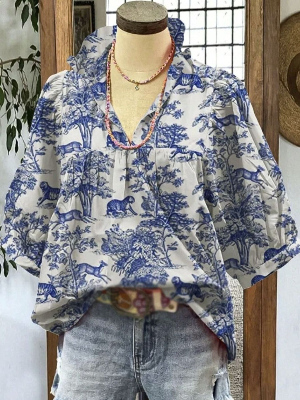 Printed Half Sleeve Blouse