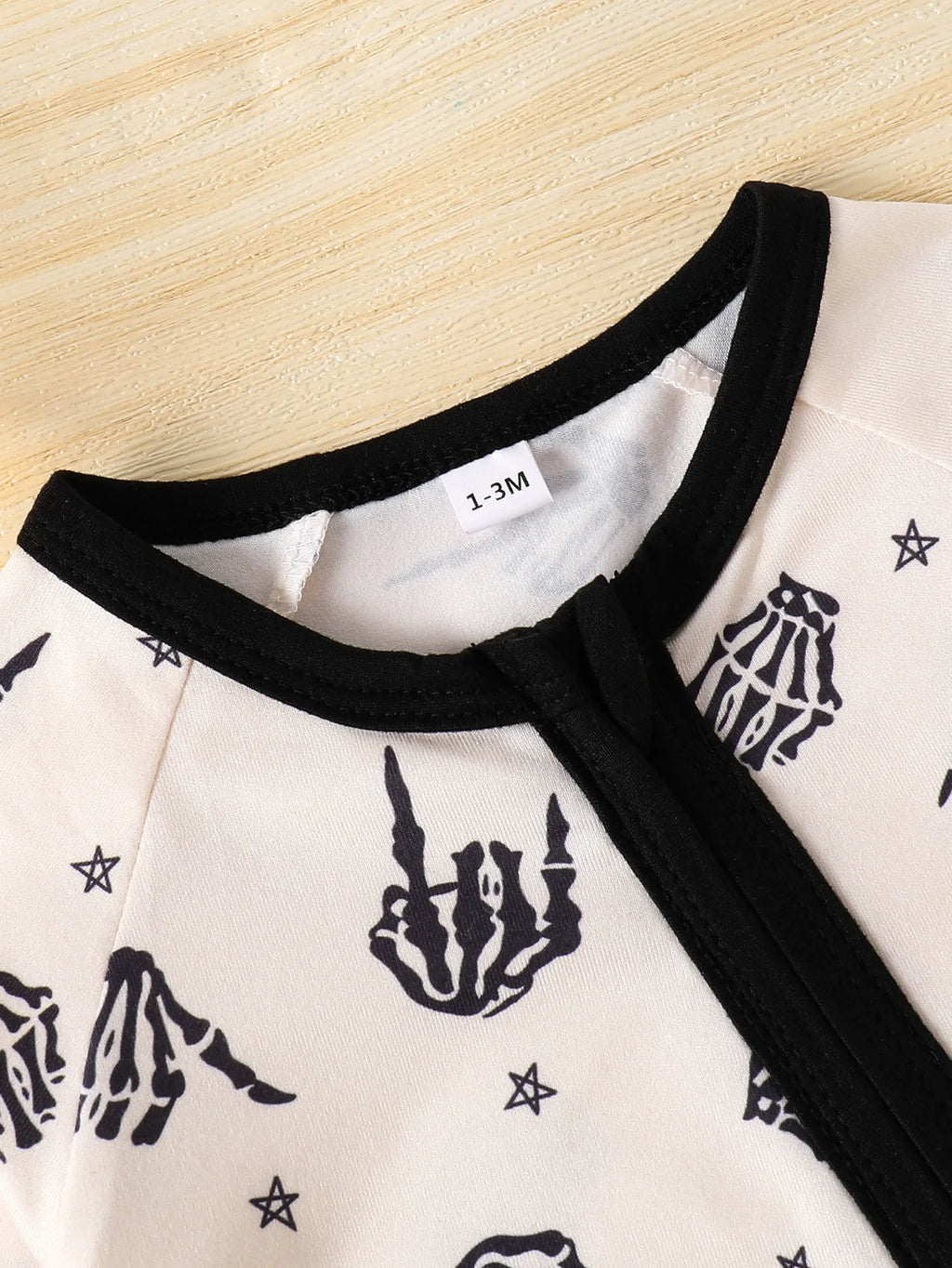 Children's Skeleton Hand Print Zipper Front One-Piece