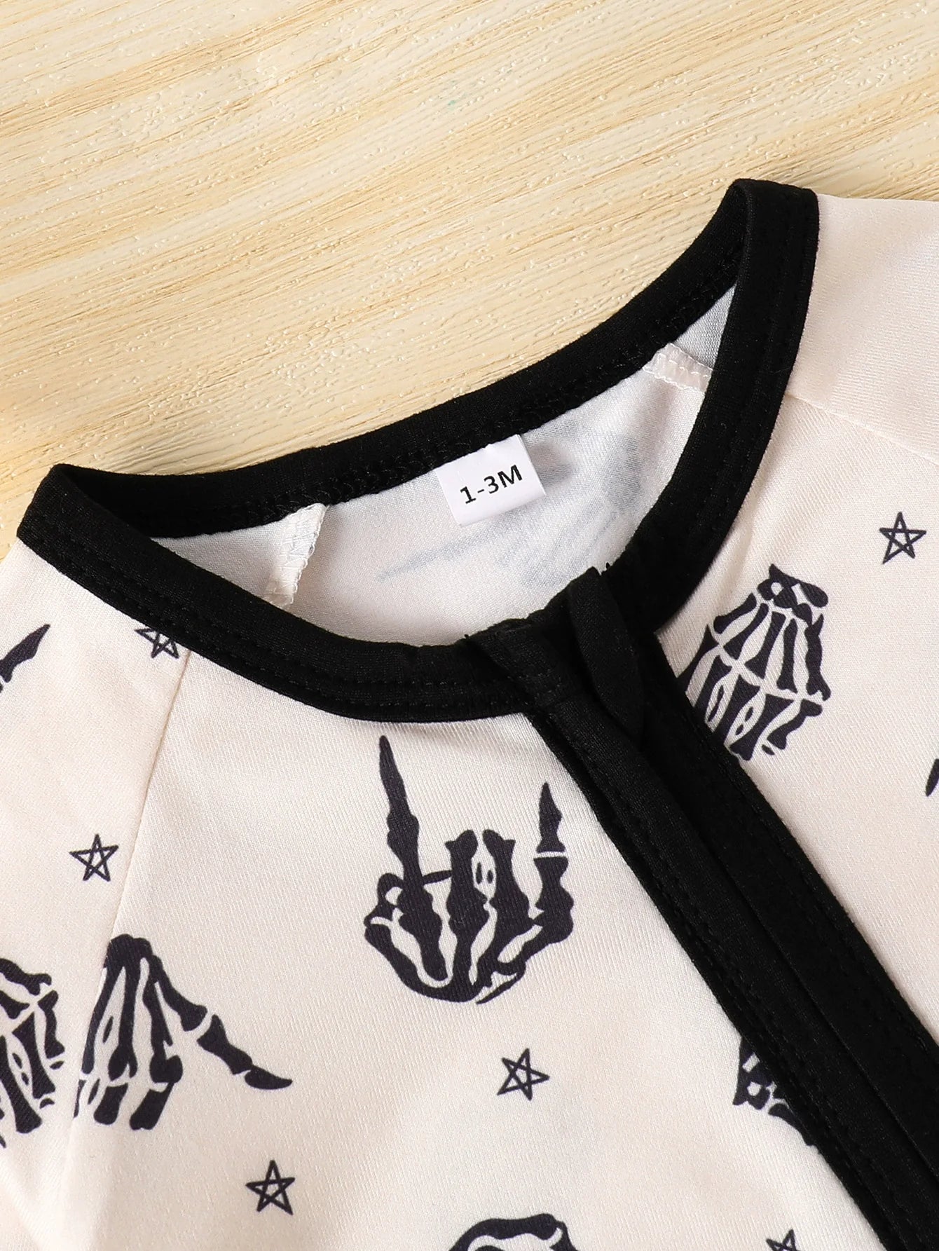 Children's Skeleton Hand Print Zipper Front One-Piece
