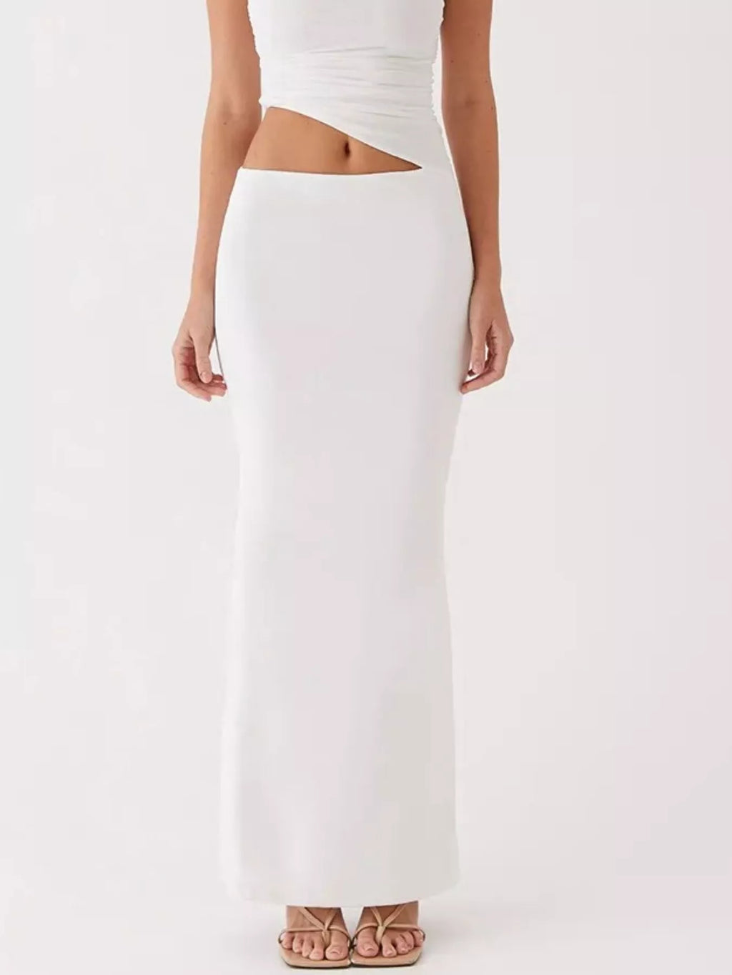 Full Size One-Shoulder Top and Maxi Skirt Set Plus Size