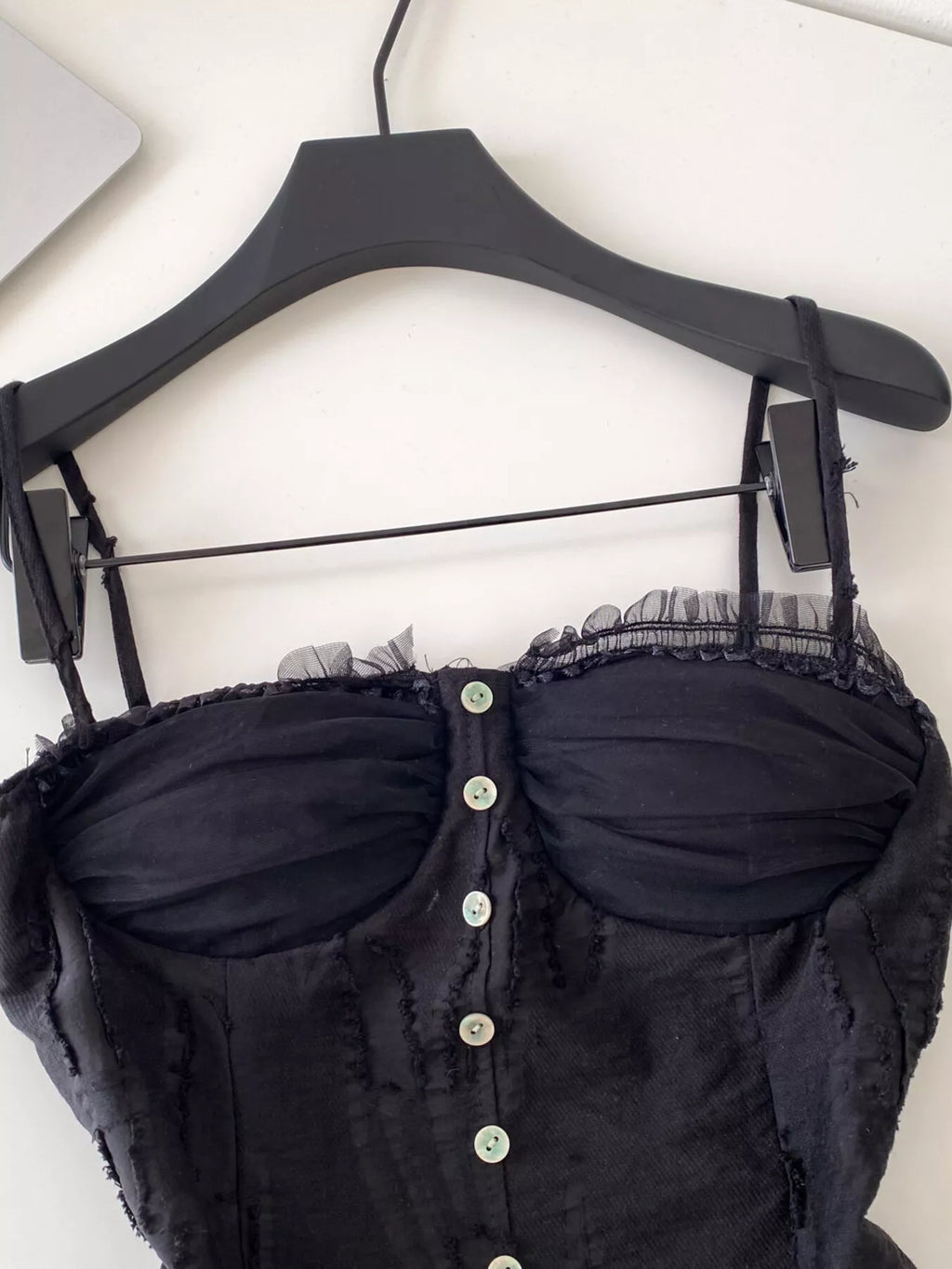 Lace Trimmed Ruffled Hem Tank