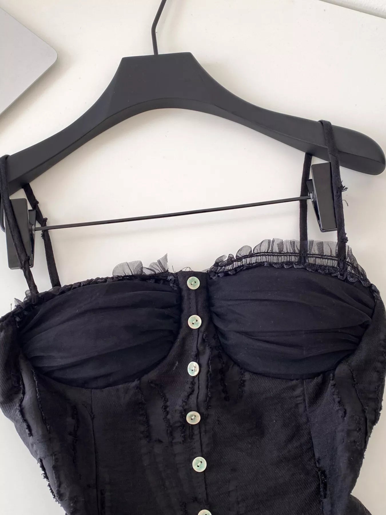 Lace Trimmed Ruffled Hem Tank