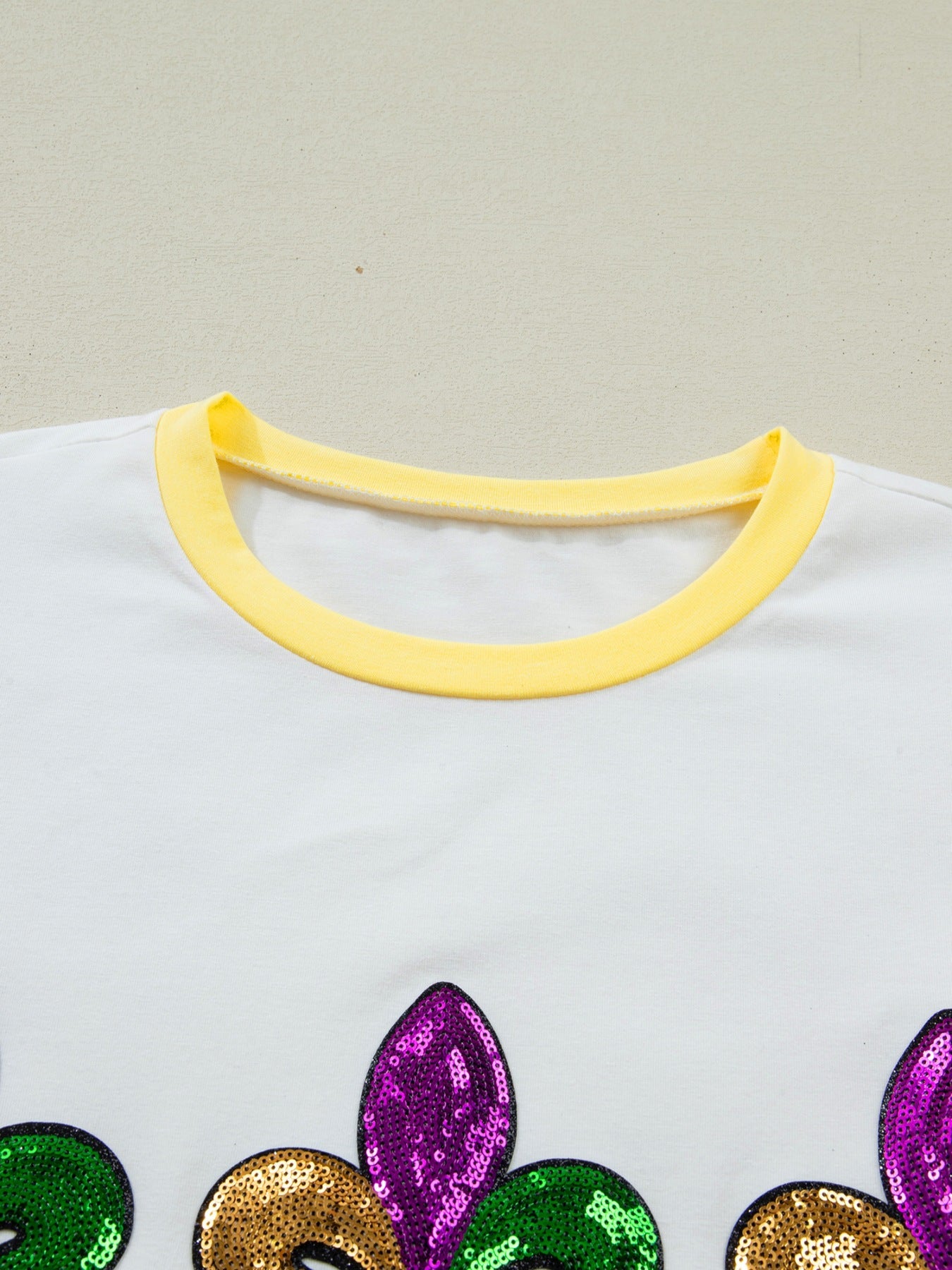 Sequin Mardi Gras Half Sleeve T Shirt