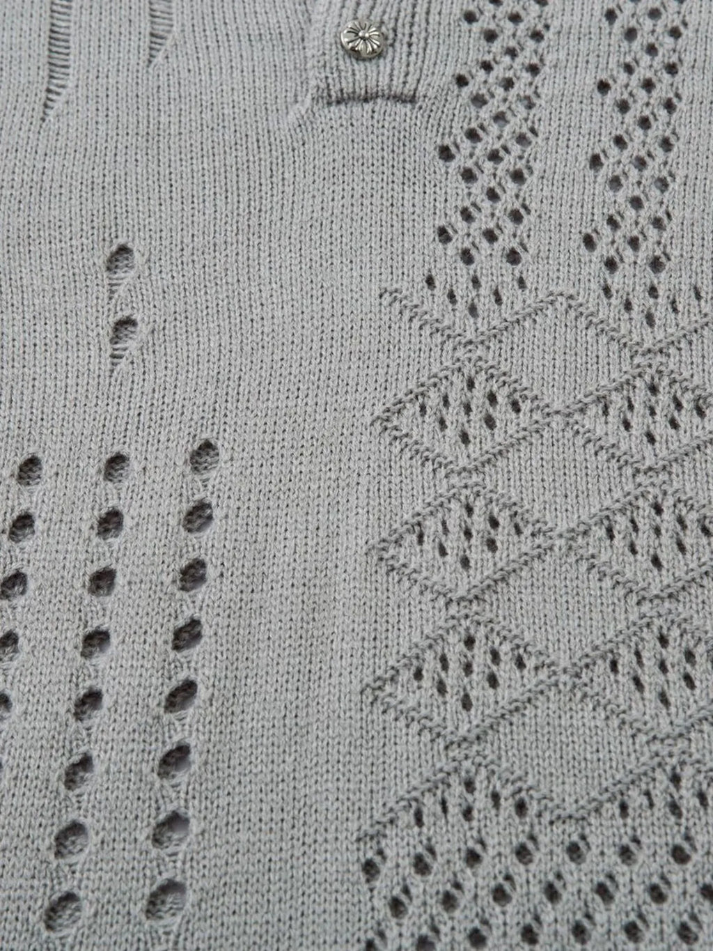 Men's Openwork Button Detail Knit Henley T-Shirt