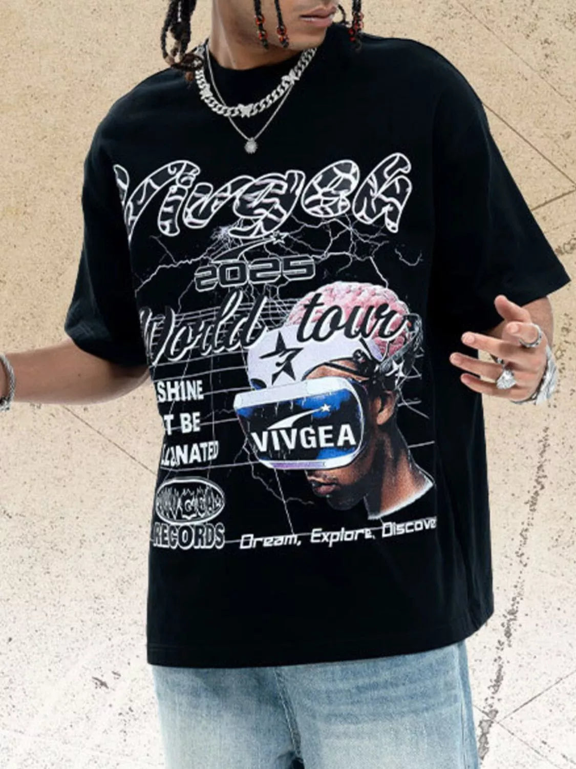 Men's Graphic Round Neck Half Sleeve T-Shirt