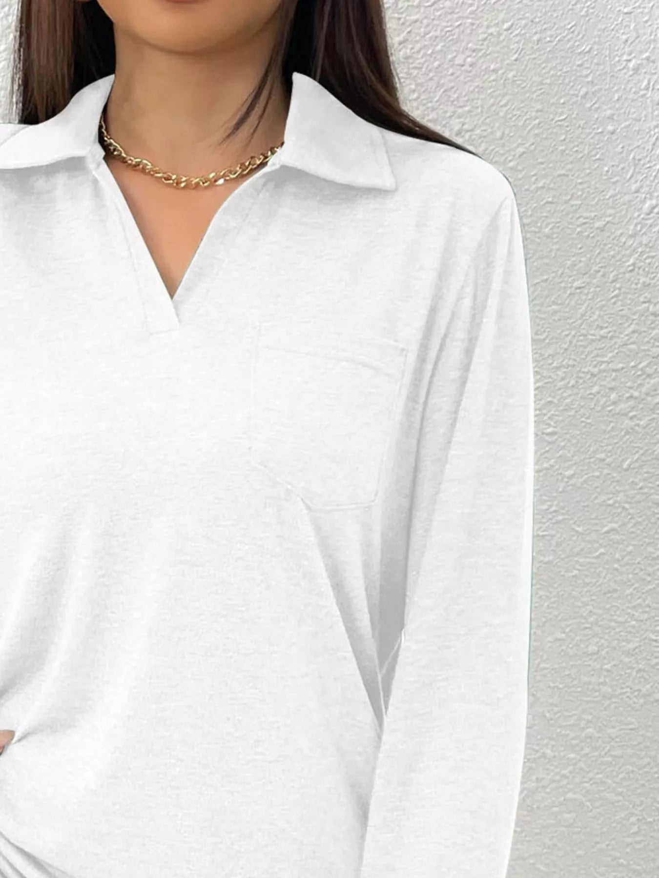 Casual Long Sleeve Polo T-Shirt