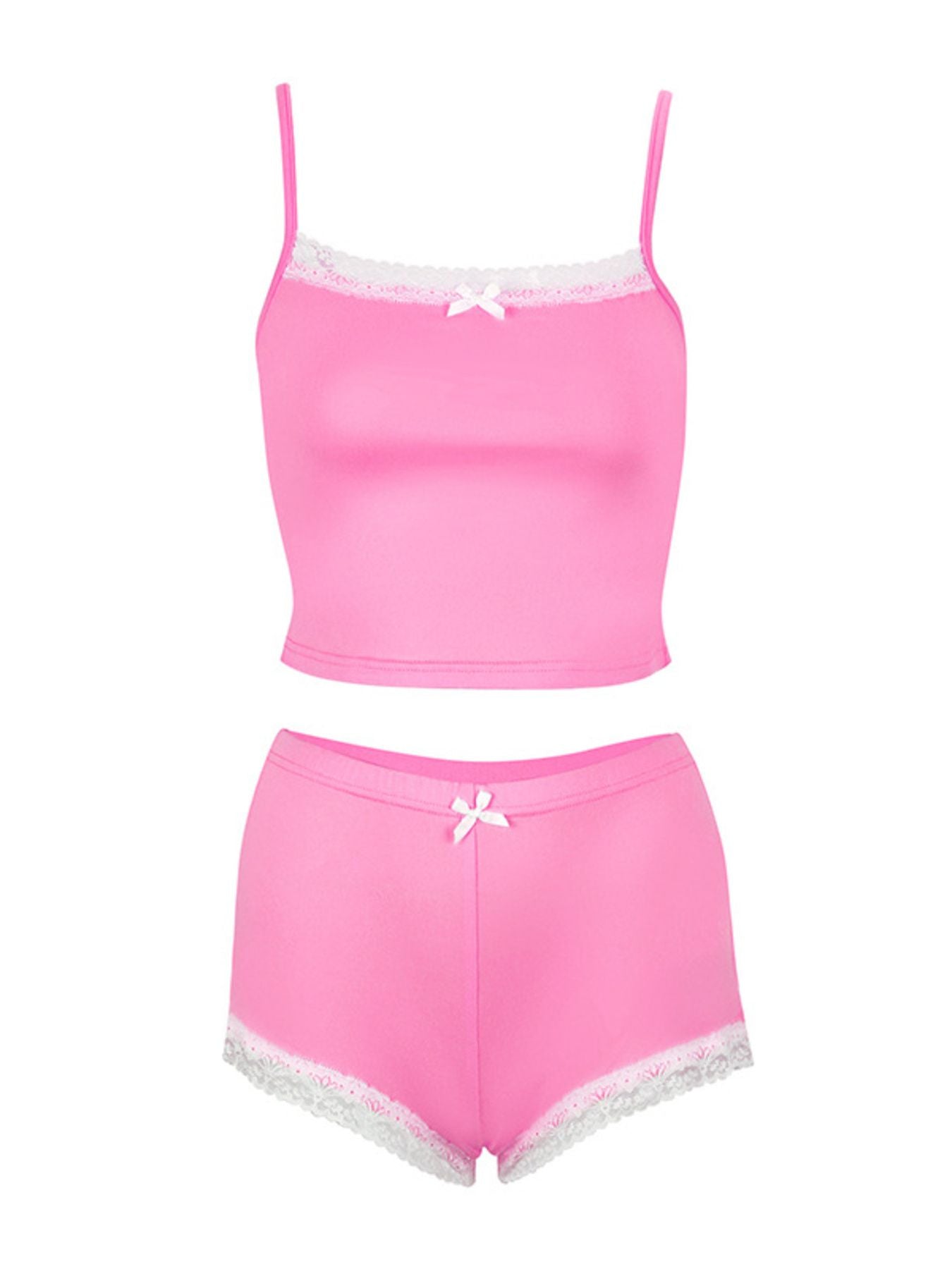 Lace Trimmed Cami and Shorts Set
