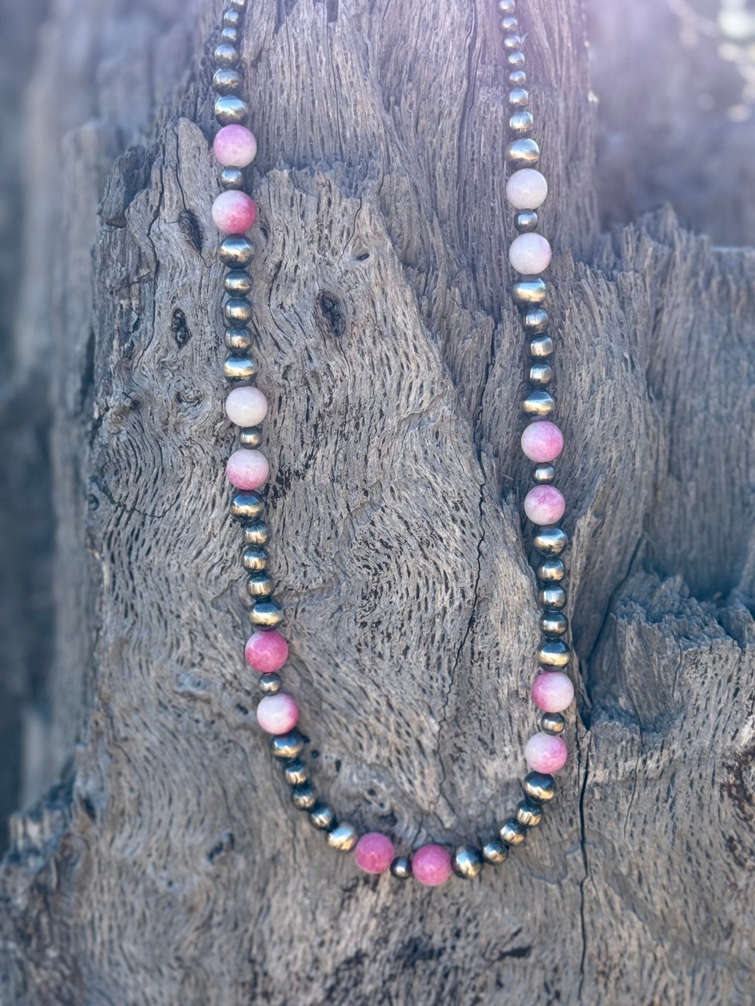 Sterling Silver Desert Rose Beaded Necklace