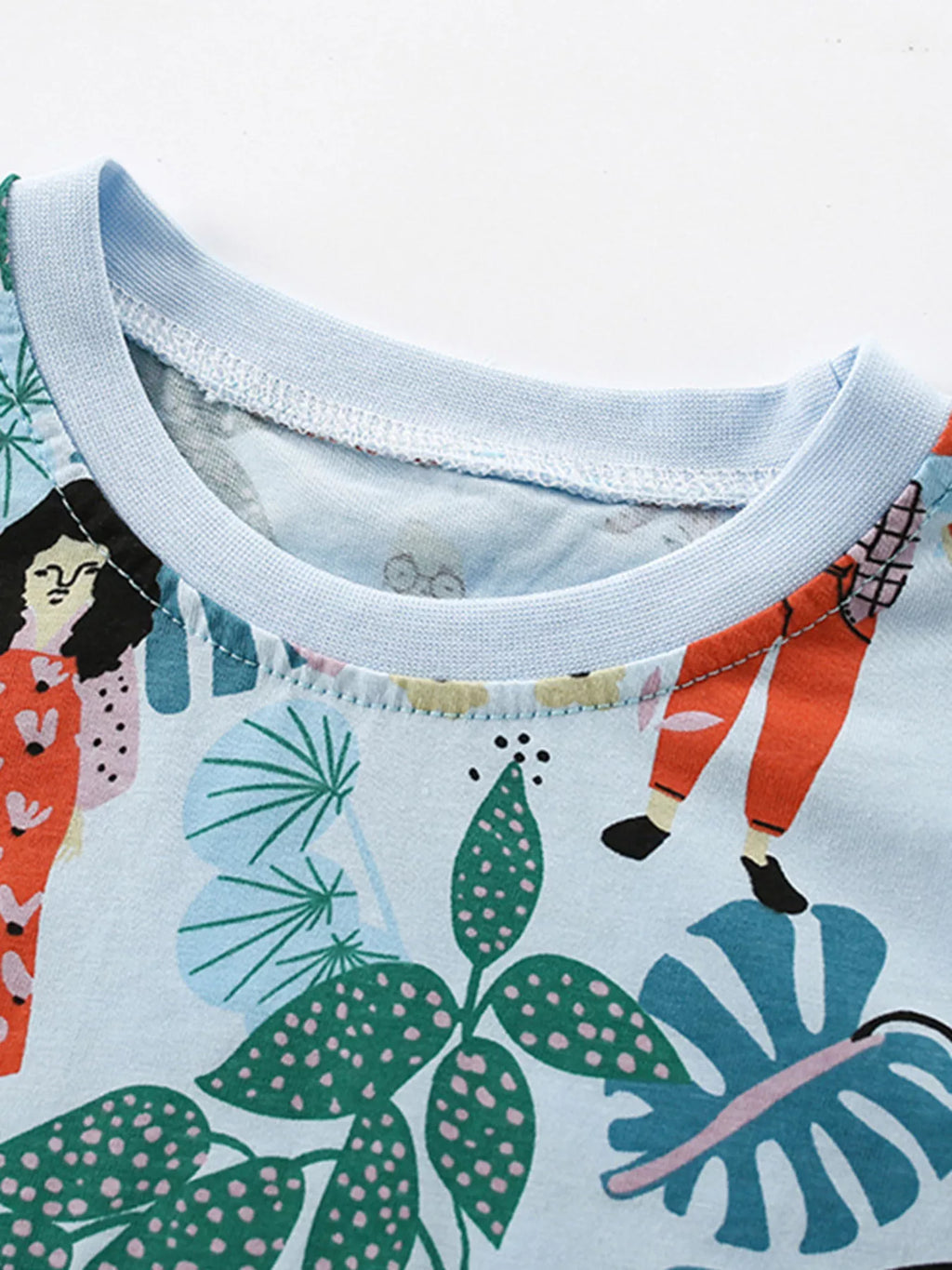 Children's Botanical Print Crew Neck Short Sleeve T-Shirt