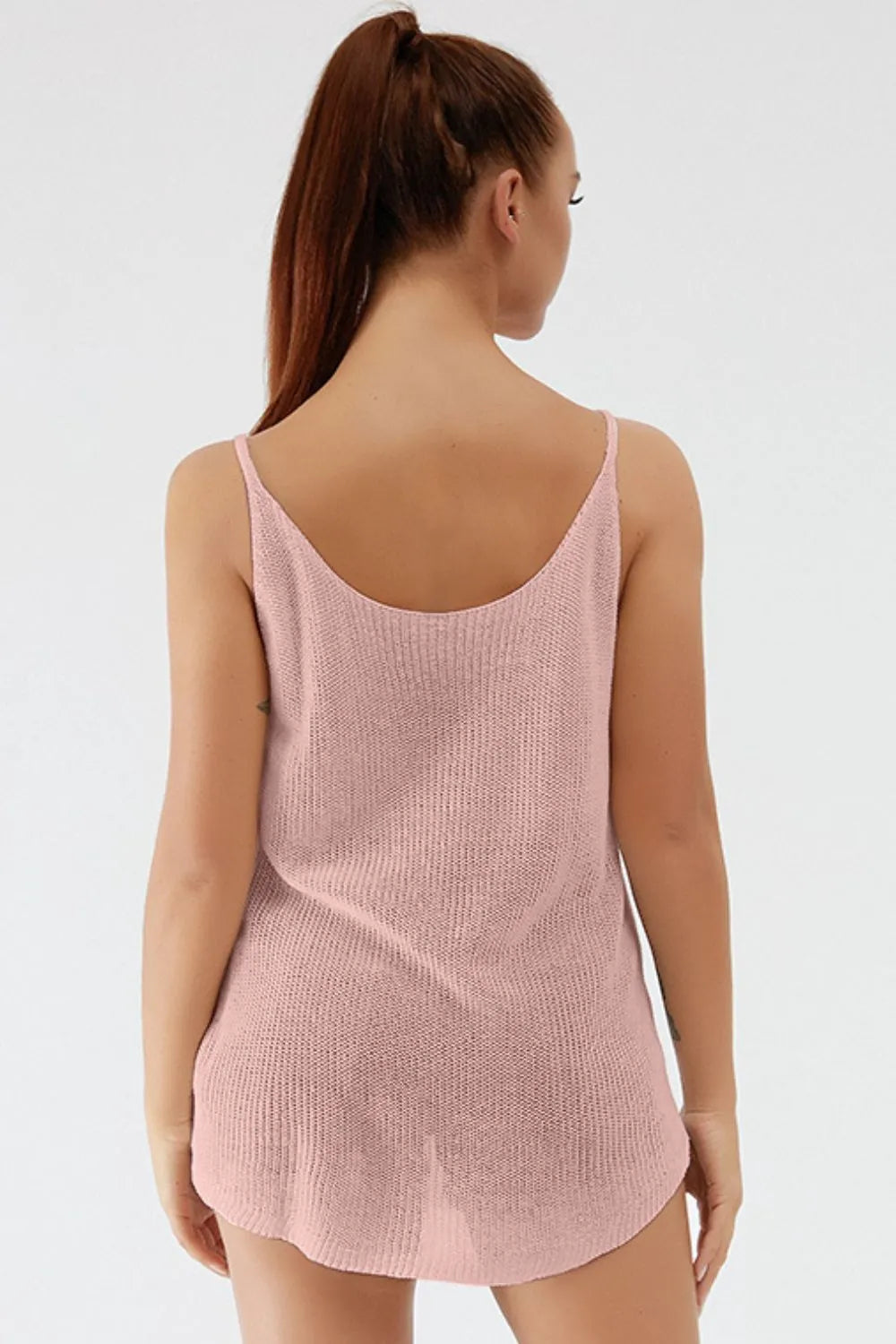Scoop Neck Spaghetti Strap Knit Cami