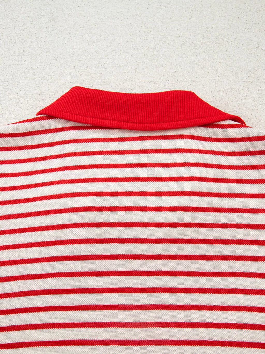 Stripe Collared V Neck Drop Shoulder Pullover and Skort 2pcs Outfit