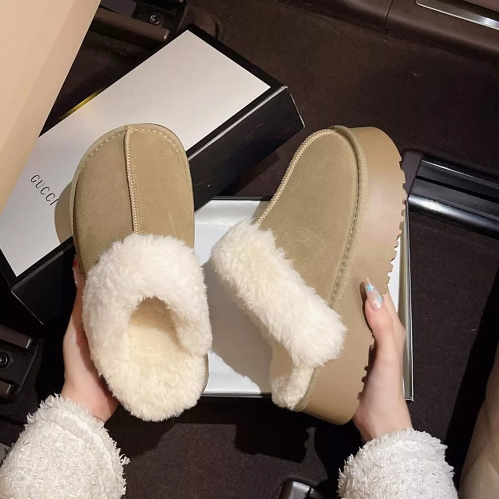 Round Toe Platform Slippers