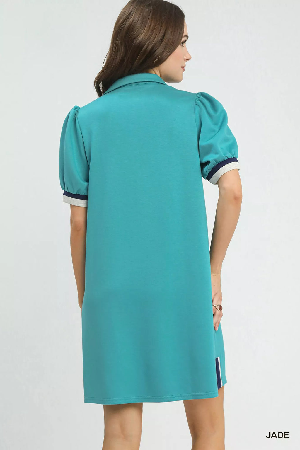 Umgee Color Block Zip Front Shift Dress