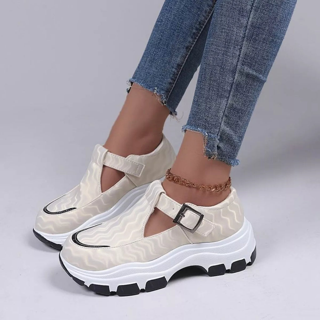 Round Toe Platform Sneakers