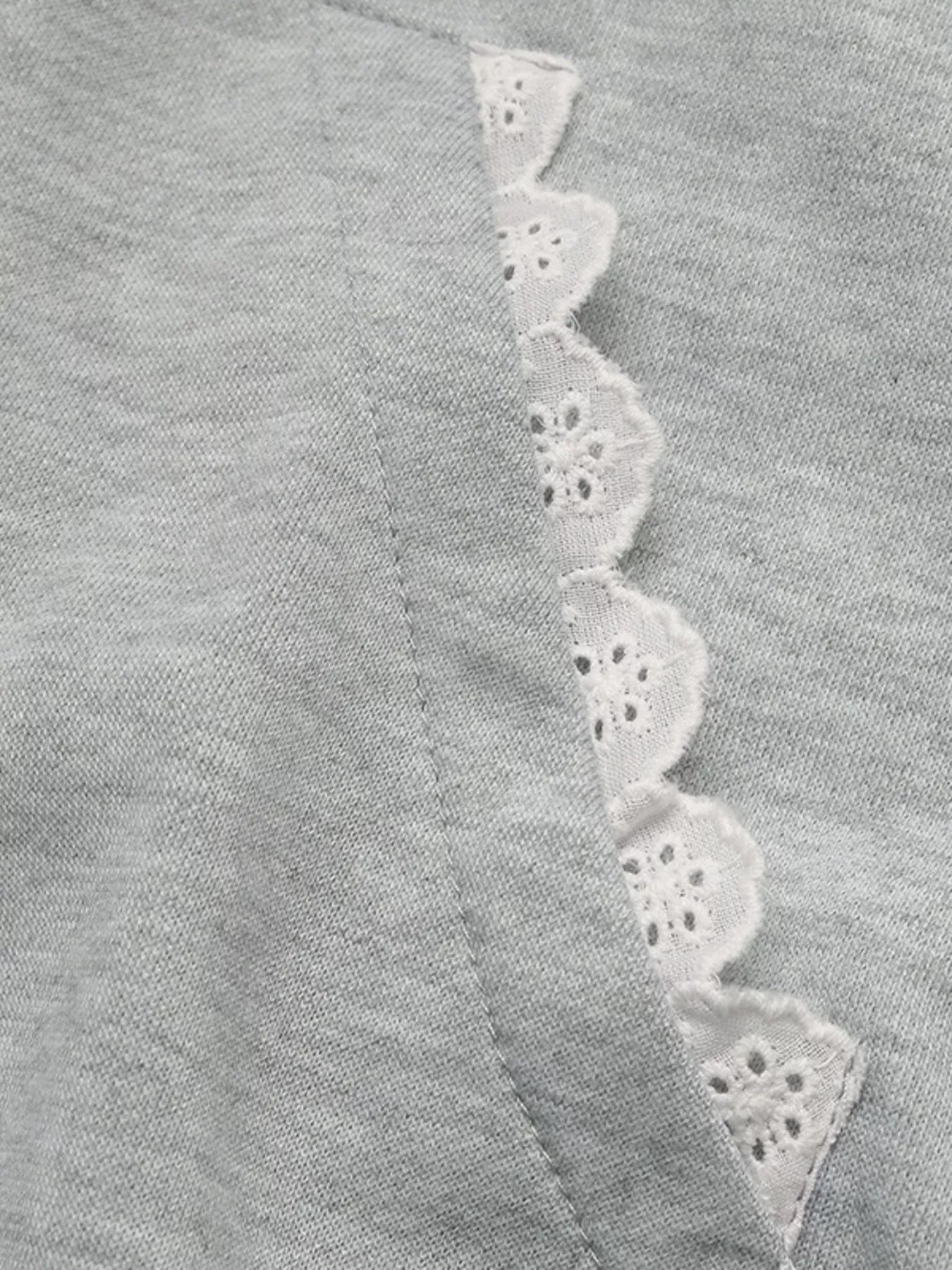 Bow Embroidered Long Sleeve Hoodie