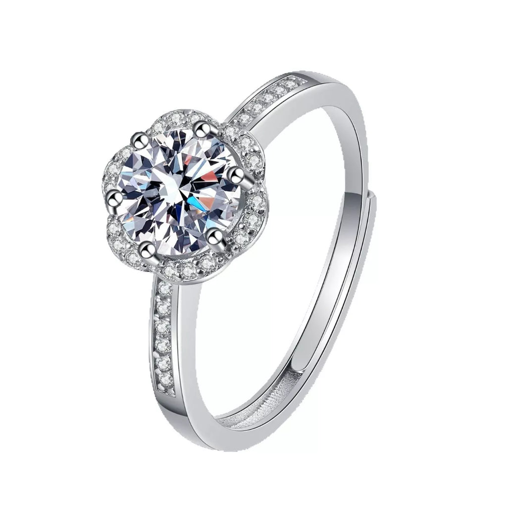 1 Carat Moissanite 925 Sterling Silver Ring