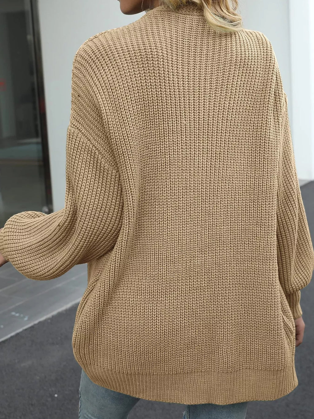 Full Size Chunky Knit Open Front Cardigan Plus Size