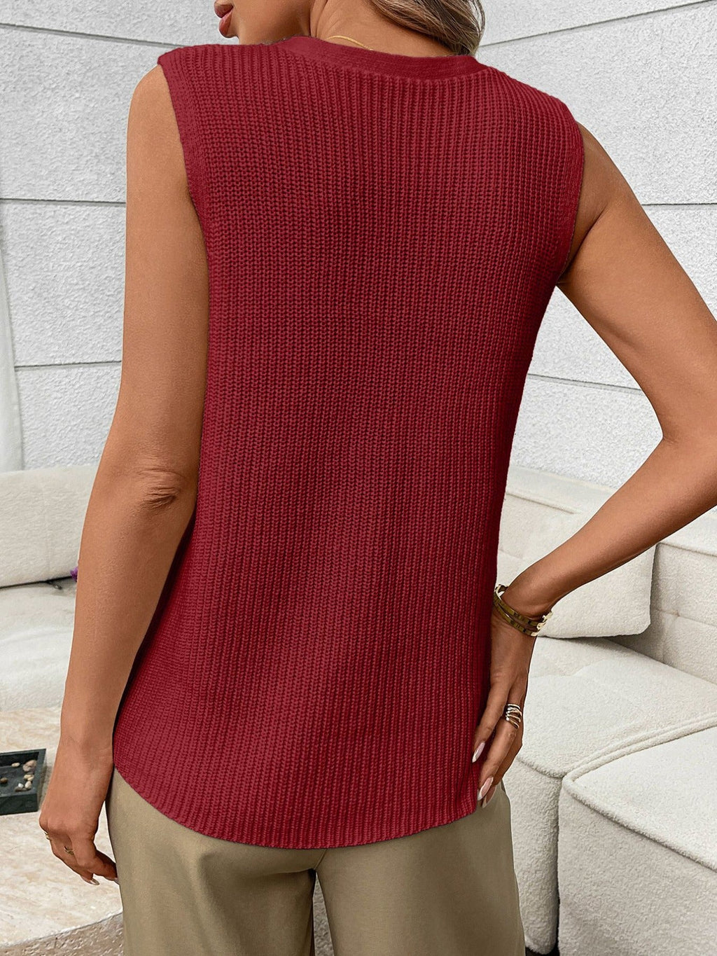 Button-Down Knit Sweater Vest