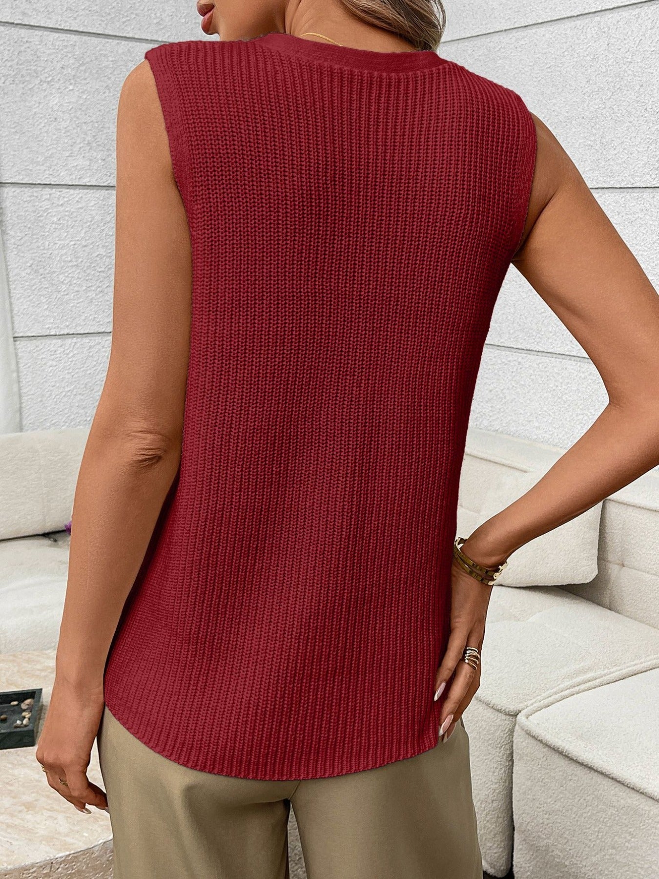 Button-Down Knit Sweater Vest