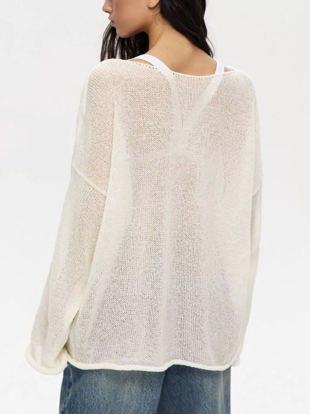 Boat Neck Dropped Shoulder Sweater