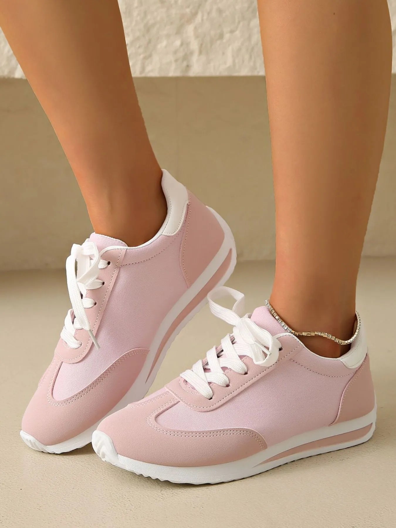 Round Toe Lace Up Sneakers