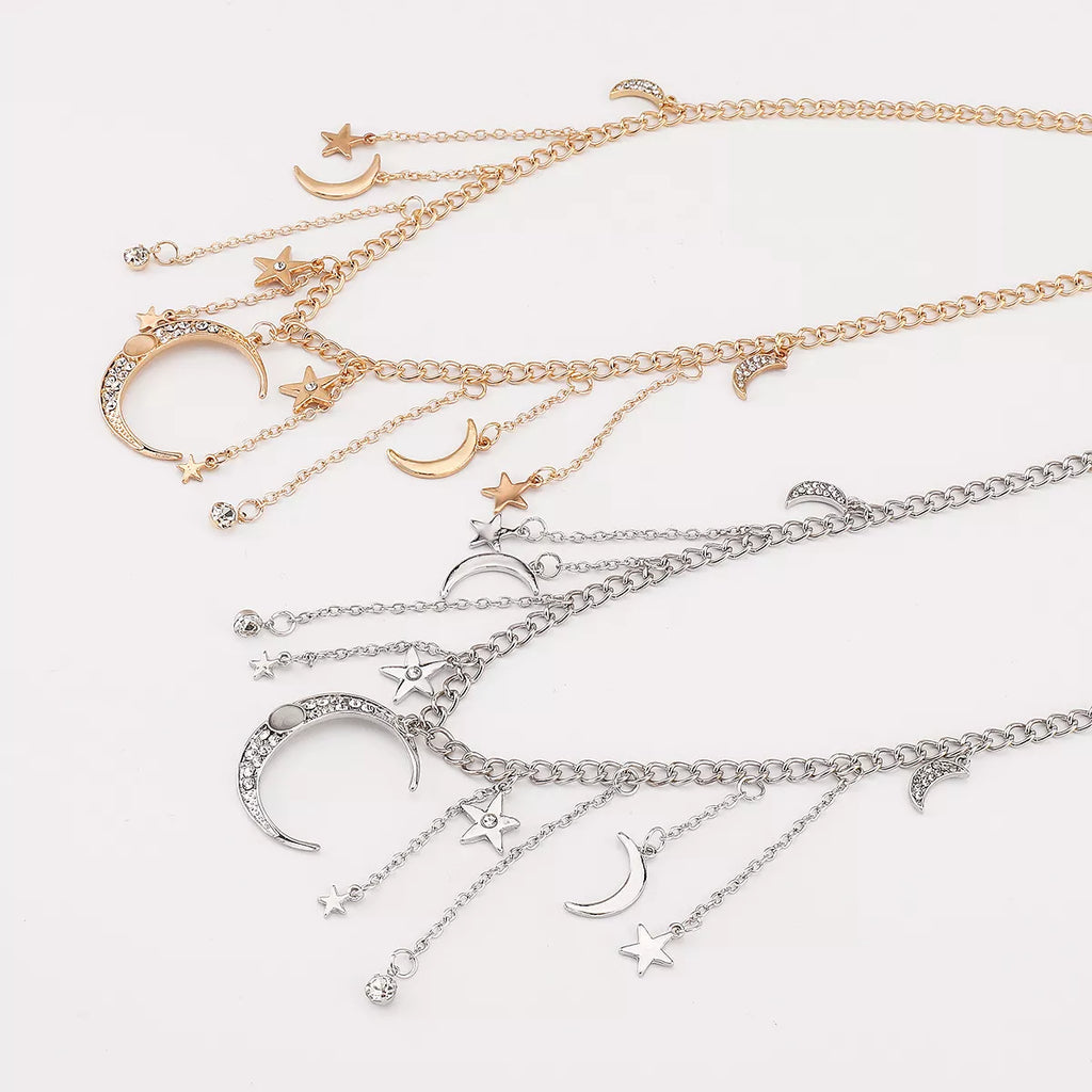 Moon & Star Charm Necklace