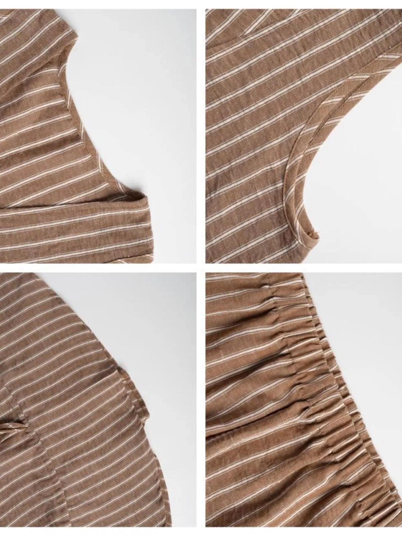 Striped Sleeveless Top and Wide Leg Pants Set
