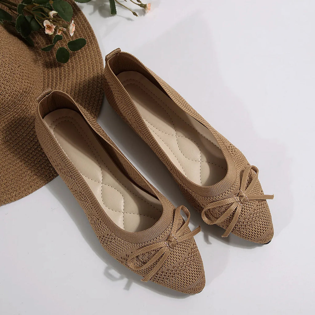 Bow Point Toe Flats Slip-Ons