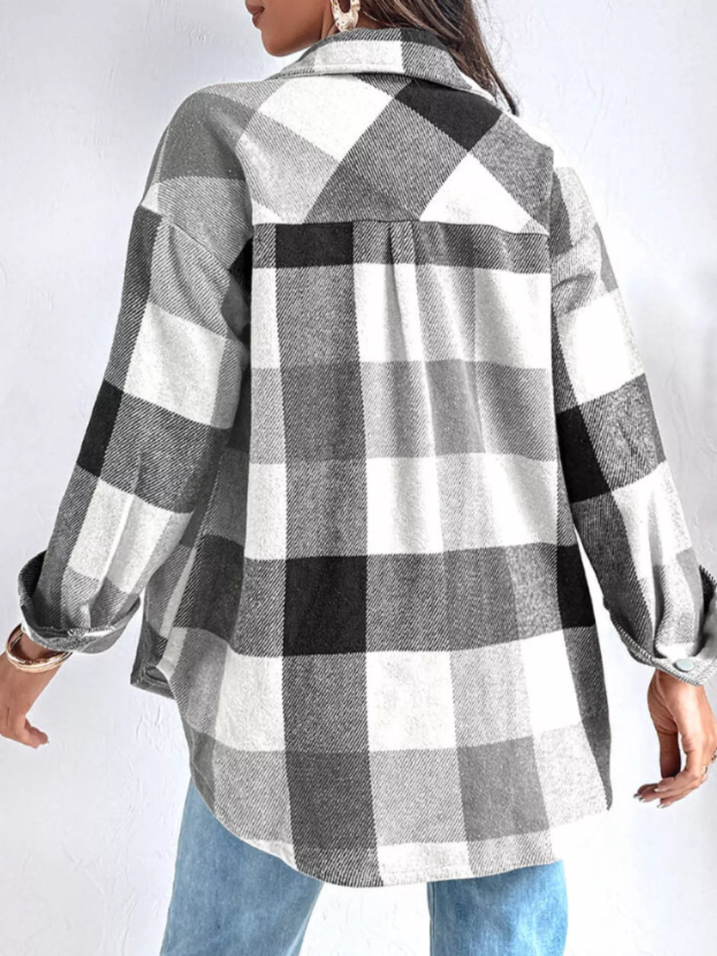 Plaid Button-Up Long Sleeve Shirt