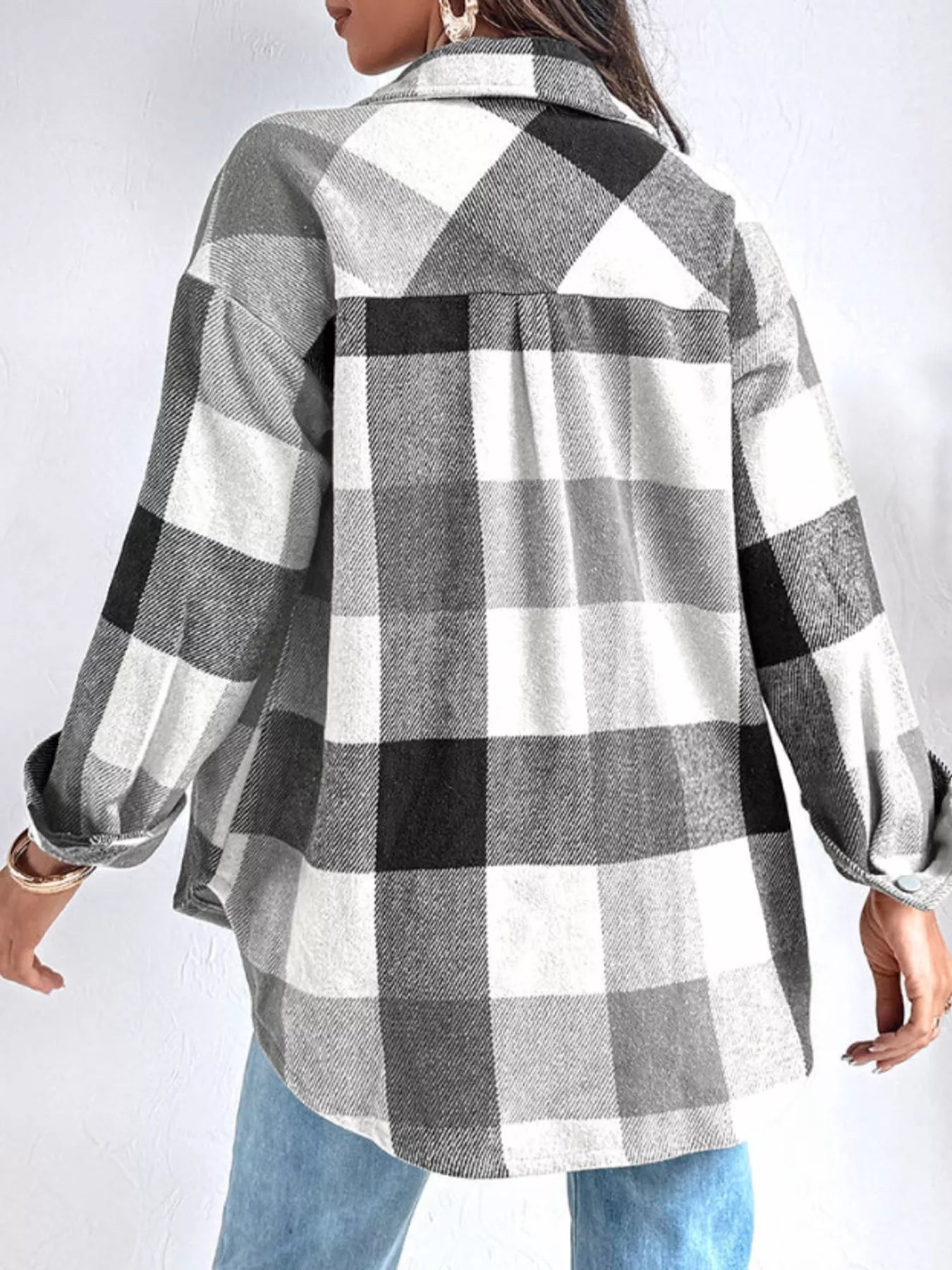 Plaid Button-Up Long Sleeve Shirt