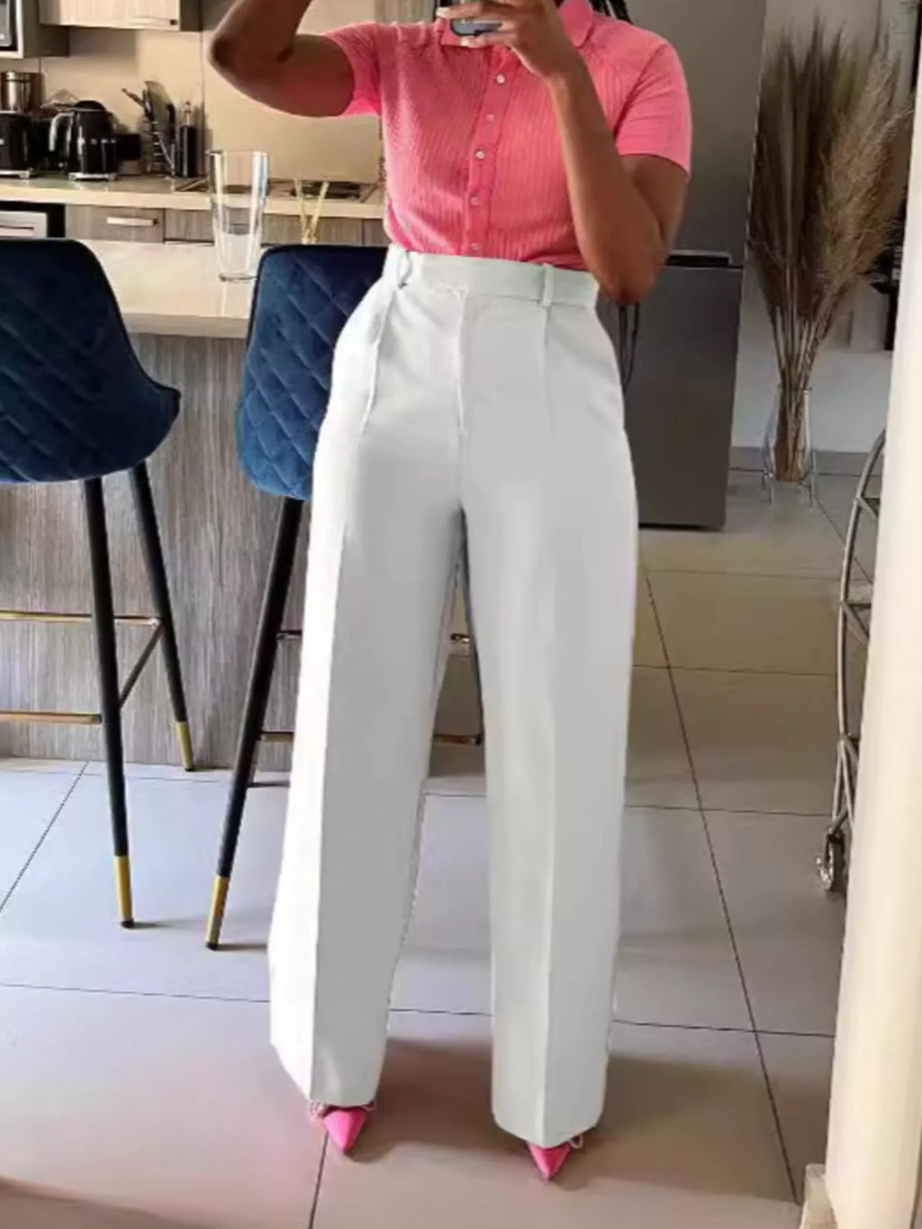 High-Waisted Wide-Leg Pants