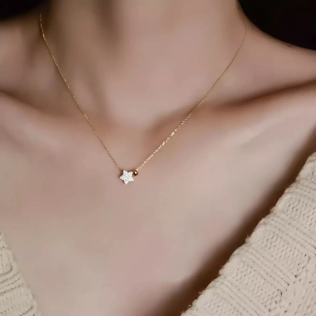 925 Sterling Silver Star Heart Necklace