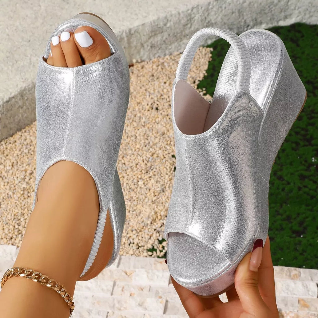 Peep Toe Wedge Sandals