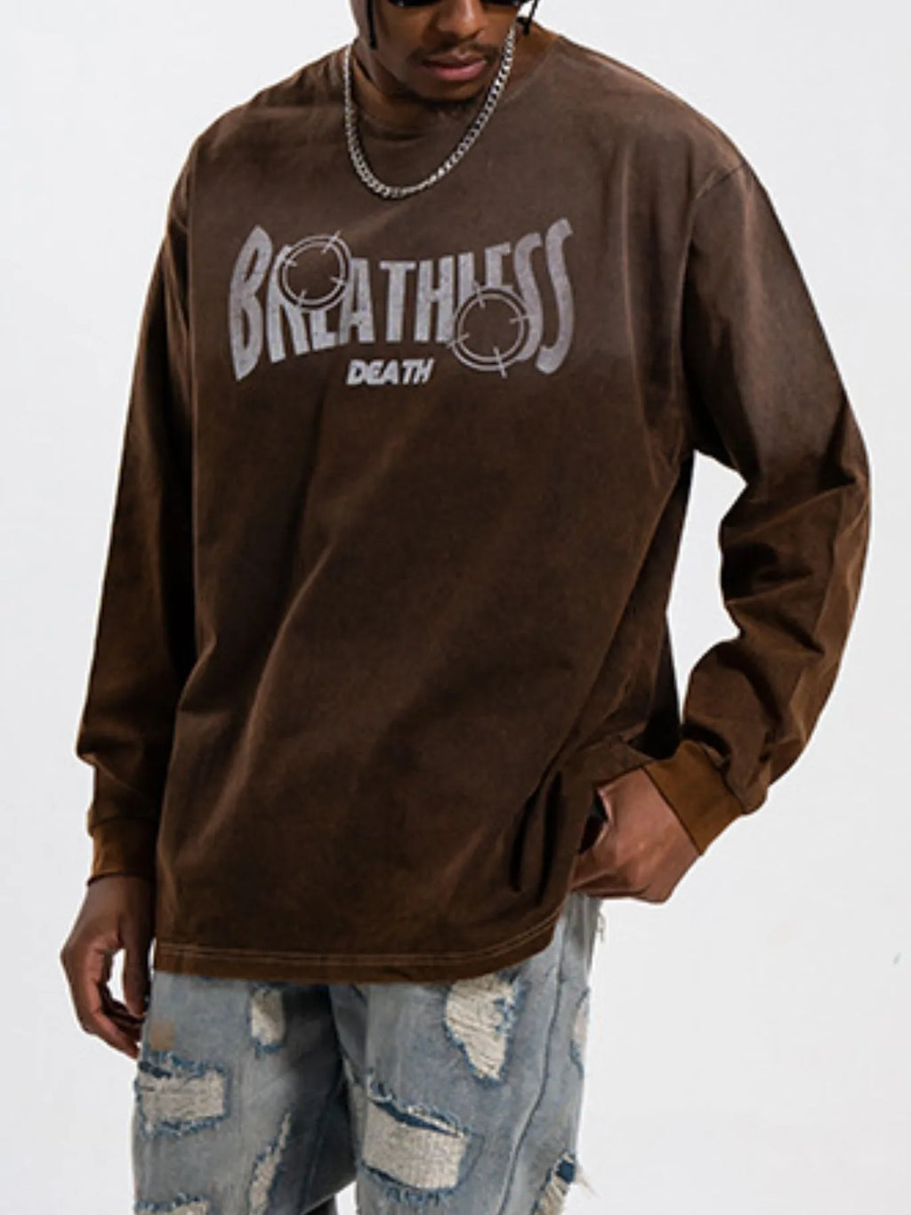 Men's Oversized Long Sleeve Graphic T-Shirt