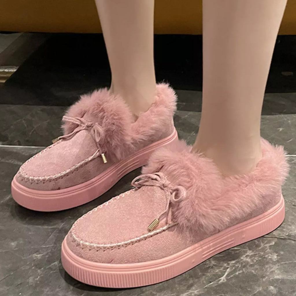 Fuzzy Round Toe Slip-Ons