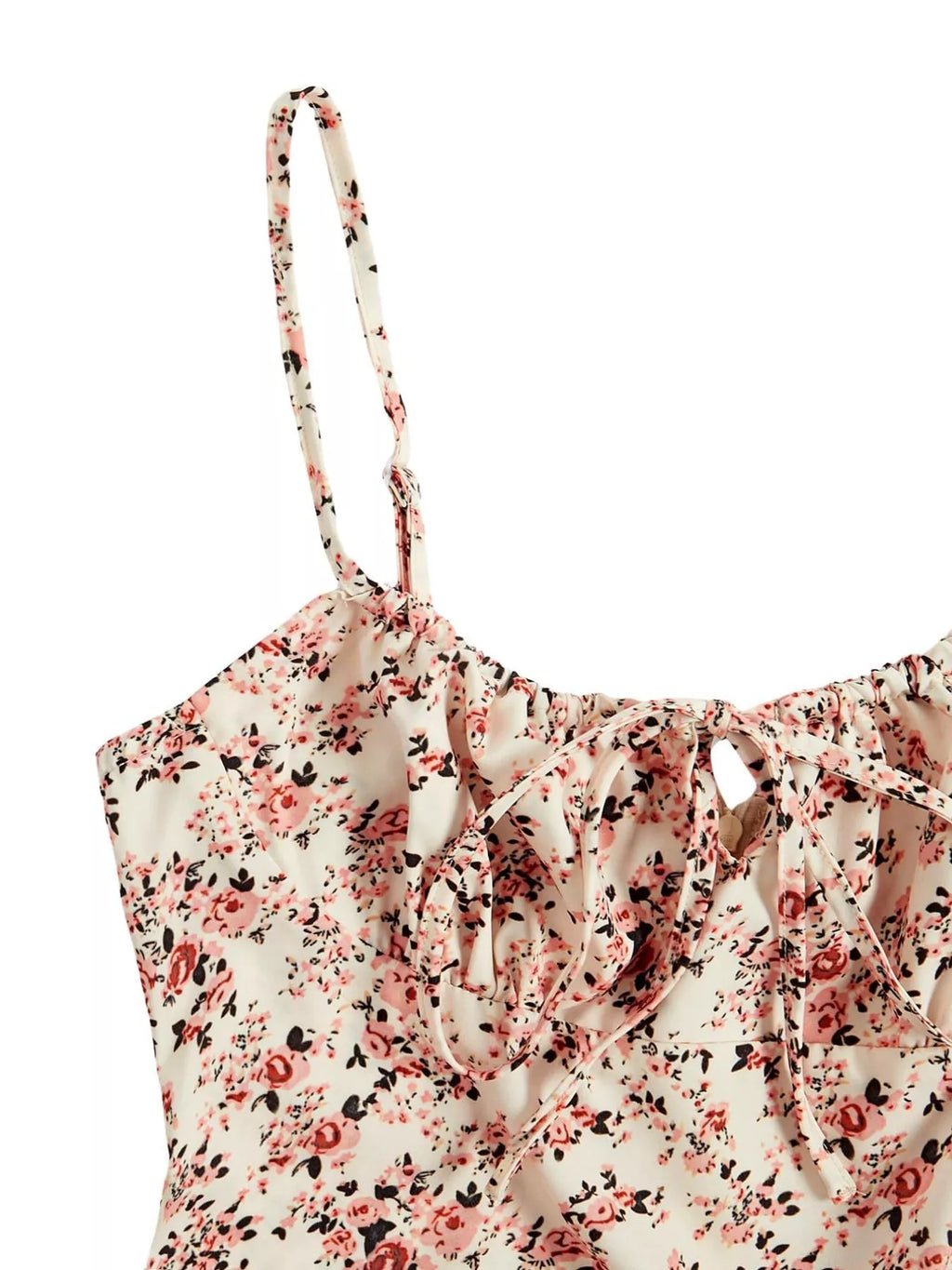 Floral Print Tie Strap Mini Dress