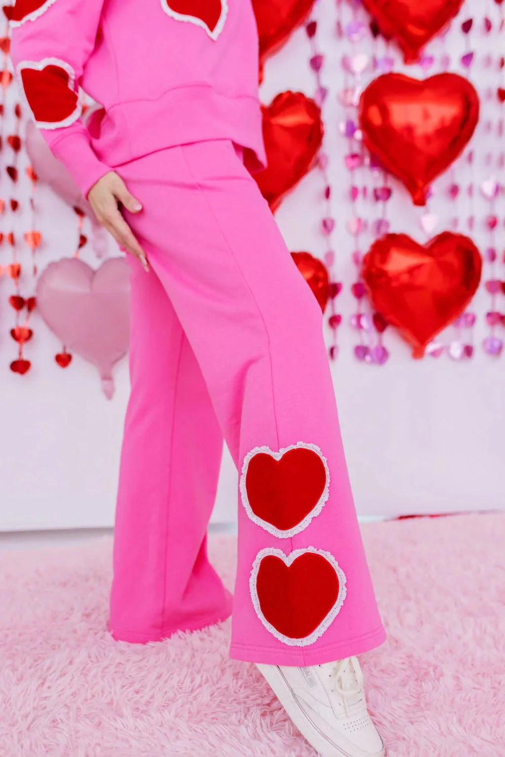 Brianna Cannon Doily Hearts Flare Sweatpants