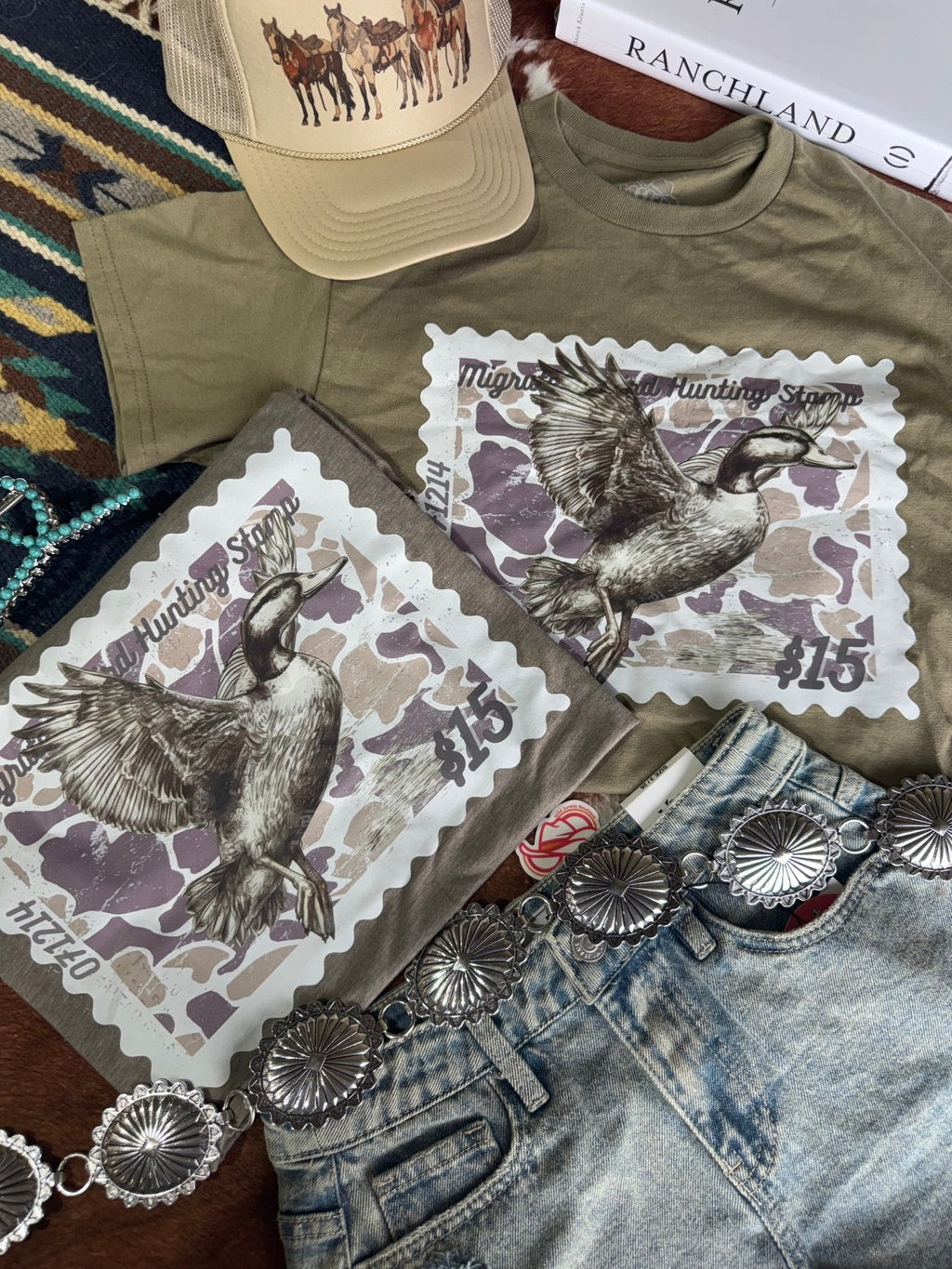Duck Stamp Graphic Tee - Olive Ash